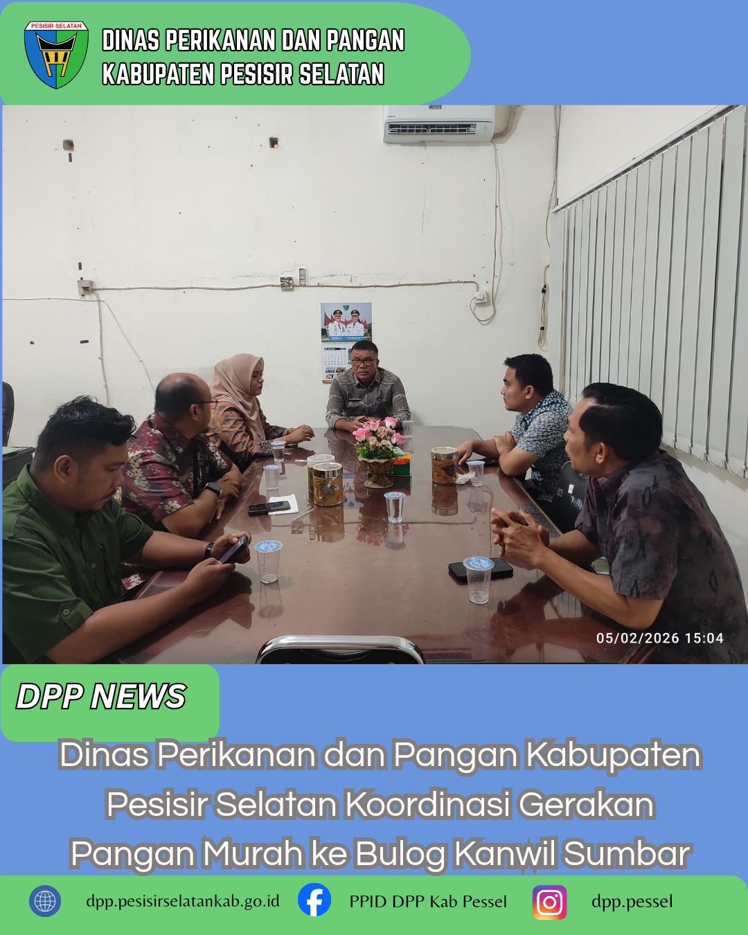 Koordinasi Pelaksanaan Gerakan Pangan Murah ke Perum Bulog Kantor wilayah Sumatera Barat